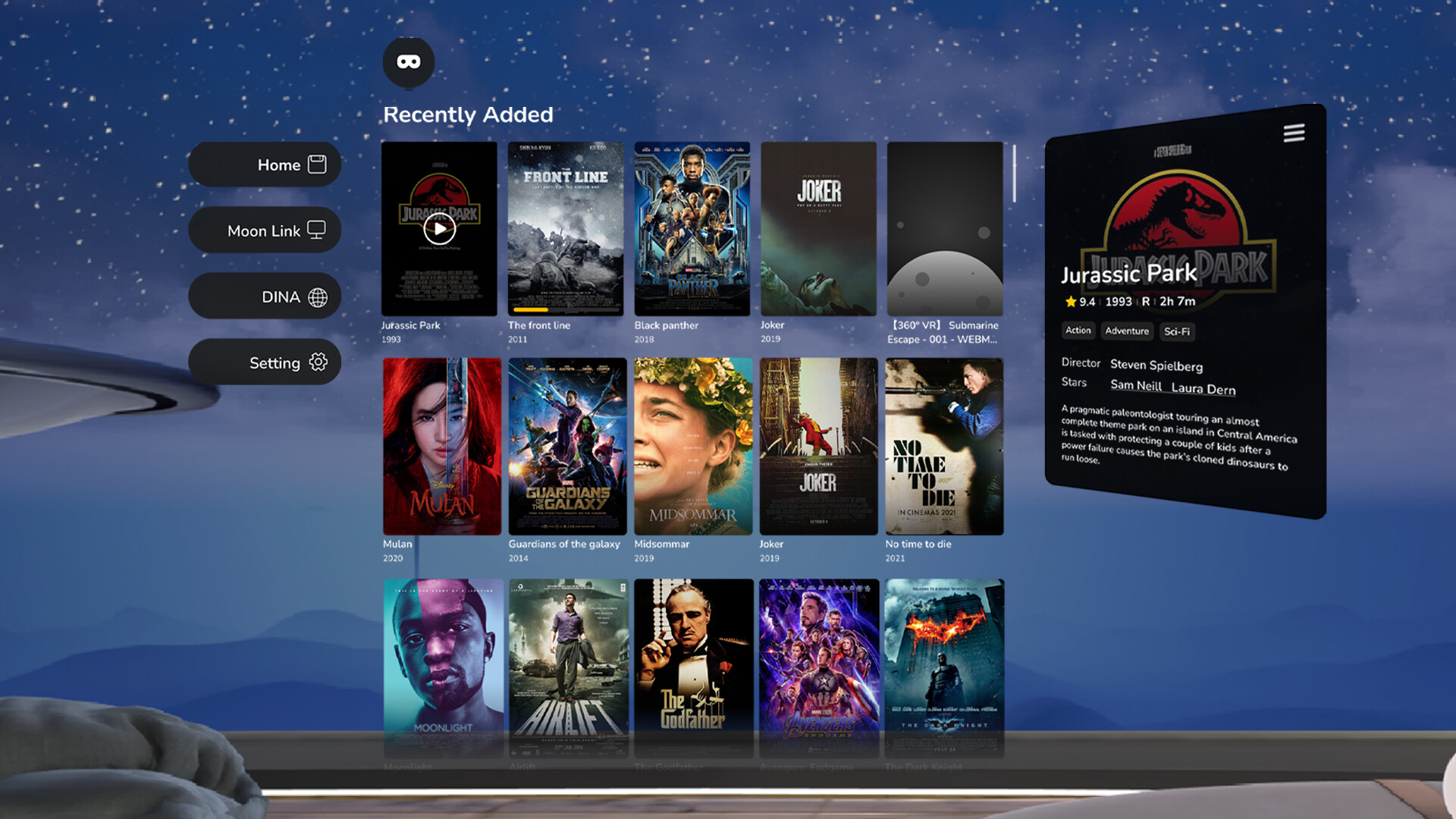 Oculus Quest 游戏《月亮播放器》Moon VR Video Player 2